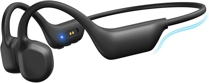Bone Conduction Headphones 2026 New Model Bluetooth 6.0 Open-Ear Design 10-Hour Battery Life IPX5 Waterproof Sports Headphones with Microphone Ideal for Running, Cycling, Gym Use (Black)