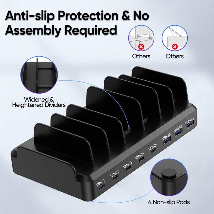 300W 8-Port USB-C Charging Station for Multiple Devices - Image 5
