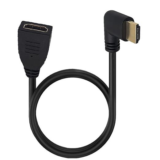 2ft 18Gbps 4K@60Hz HDMI Extension Cable, Left Angle HDMI 2.0 Male to Female Extender Adapter HD High Speed Shield Cord for Xbox HDTV PS4 PS5 Switch