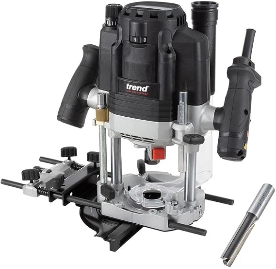 Trend T8 Dual-Mode 3-1/4 HP Plunge Router with 1/2 Inch Collet, Variable Speed, Router Table Compatible with Precision Centering System, Includes 1/2 Inch Straight Bit, U*T8EK/A
