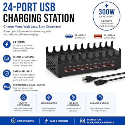 USB Charging Station 300W 24 Ports, Smart Power Dist | Charging & Powe - Image 3