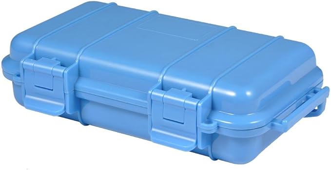 VGEBY1 Box Shockproof Dry Storage Box, Hard Plastic Protective Grip Carry Touch Phone Case + Foam + Handle for Fishing Camping Hiking (Big-Blue)