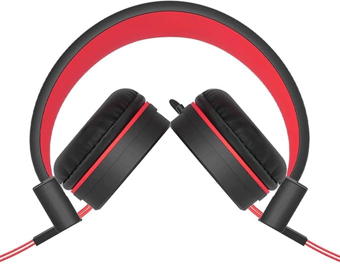 Kid Headphones for School, USB Type C Kids Headphone with LED Lights, Wired Boys Girls Headphones with Safe Limiter 85dB/94dB, Foldable On Ear Headphones with Microphones for School/iPad, Black