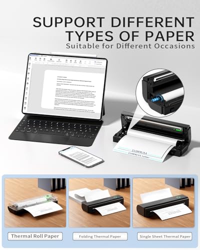Portable Printers Wireless for Travel, N80 Bluetooth Thermal Printer