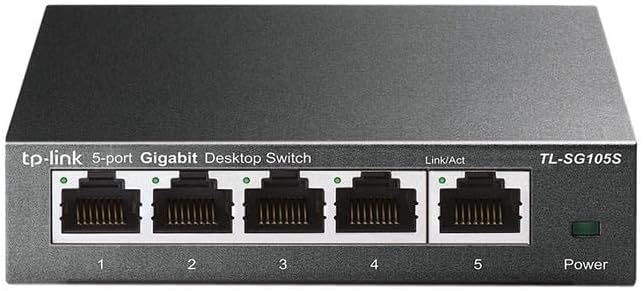 TP-Link TL-SG105S, 5 Port Gigabit Ethernet Switch, Desktop/Wall Mount