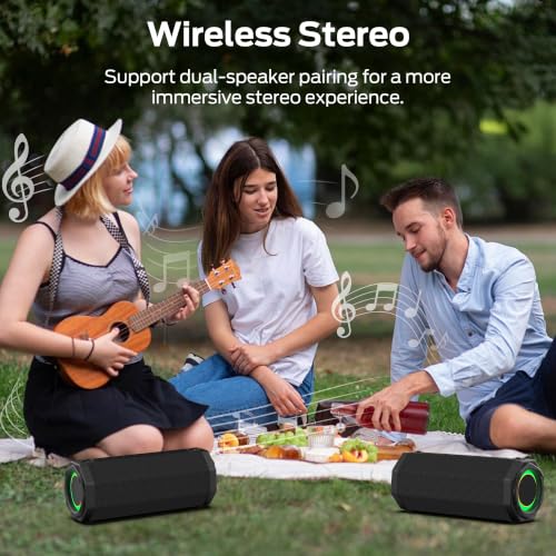Oraolo S320 Bluetooth Speaker, Portable Bluetooth Speaker, 40W True Wireless Speaker,360° Stereo Sound Effect,IPX7 Waterproof Speaker, 32 Hour Playing Time,Suitable for Outdoor Spe - Image 7