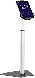 Pyle Anti-Theft Tablet Security Stand Kiosk-Heavy Duty Aluminum Metal Floor Standing Mount Tablet Case Holder Display w/Height Adjustable Pole,Fits iPad Mini 2 3 4 Air Samsung Tablets-Pyle PSPADLK60