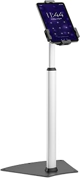 Pyle Anti-Theft Tablet Security Stand Kiosk-Heavy Duty Aluminum Metal Floor Standing Mount Tablet Case Holder Display w/Height Adjustable Pole,Fits iPad Mini 2 3 4 Air Samsung Tablets-Pyle PSPADLK60