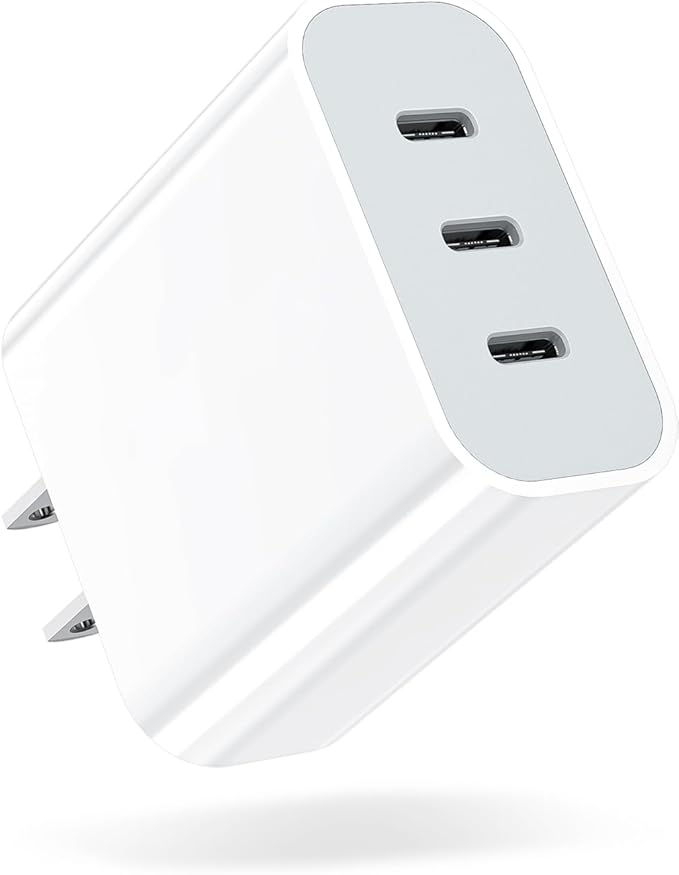 USB C Charger Block, Amoner 35W 3-Port USB C Charger, iPhone Charging Adapter with PD 3.0 Power Delivery Compatible with iPhone 16/16 Pro/15/14/13/12/11, Galaxy, Pixel and More