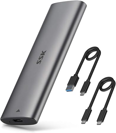 SSK NVMe SATA SSD Enclosure, M.2 to USB Adapter Reader USB-C 3.2 Gen 2