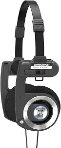 Koss Porta Pro Black Retro 80s Style On-Ear Headphones, Wired 3.5mm Plug