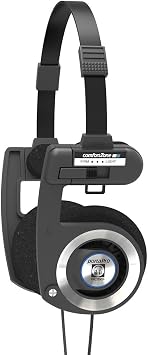 Koss Porta Pro Black Retro 80s Style On-Ear Headphones, Wired 3.5mm Plug