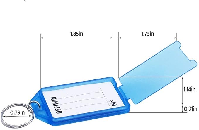 120 PCS PP Plastic Key Tags Identifier ID Labels with Split Ring Label Window, Assorted Colors for Home Offices Key Chains Bunches of Keys Pet ID Tags Luggage Tag USB Flash Drives Rental