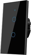 2.4GHz WiFi Smart Wall Touch Light Switch (Glass Panel, Alexa Multi-Control Compatible, Compatible with Multiple Platforms) (2 Gang) - Image 1
