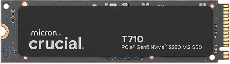Crucial T710 PCIe Gen5 NVMe 1TB SSD, Up to 14,900 MB/s, Laptop & Desktop Compatible (PC), for Creatives and Hardcore Gamers, Solid State Drive, Includes 1Mo Adobe CC – CT1000T710SSD8-01 - Image 1