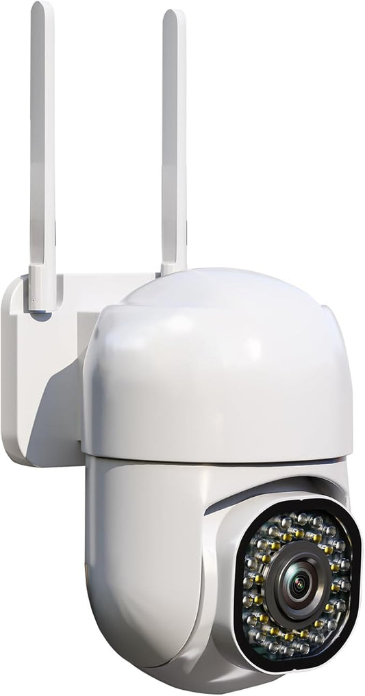 3MP Security Camera Outdoor, 2K HD Cameras for Home Security, Support 2.4GHz WiFi, 360° PTZ Auto Tracking, 2-Way Audio, Motion Detection and Siren, Cloud/SD Storage, Waterproof
