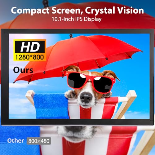 ELECROW 10.1 Inch Touchscreen Monitor, 1280x800 IPS LCD HD Display with Stand, Portable Capacitive Touch Screen for Raspberry Pi 3/3B+/4B/5, Jetson Nano, Banana Pi, PC, Windows, Beaglebone