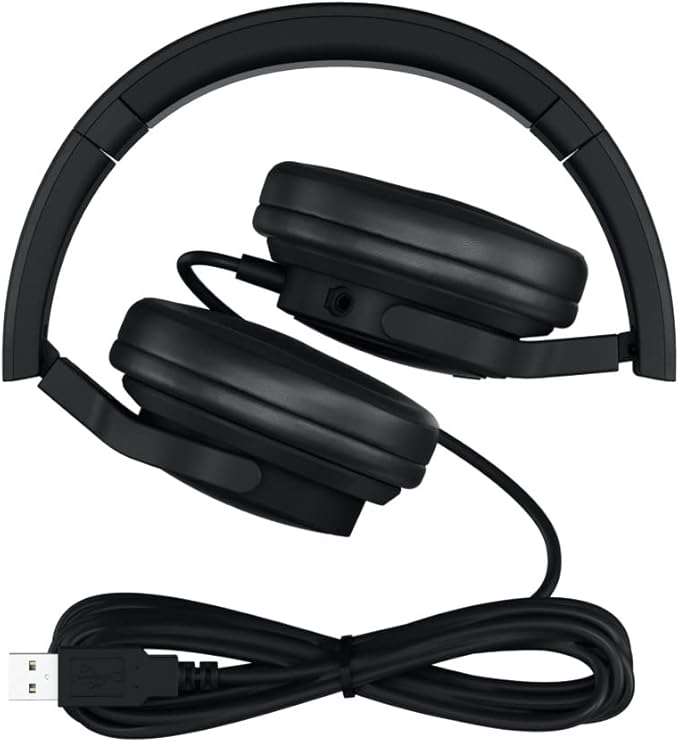 Cherry HC 2.2 Wired Headset for Gaming & Multimedia USB 7.1 Surround Sound Detachable Microphone Black 7 Foot Long Cord.