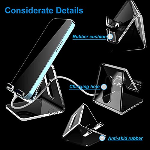 Crpich Acrylic Cell Phone Stand, Portable Clear Phon | Phone Accessori - Image 4