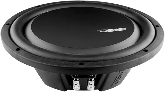 DS18 PSW12.2D 12" Shallow Mount Subwoofer 1200 Watts Max Power 600 Watts RMS Dual Voice Coil 2+2 OHMS Water Resistant - Best Sub for Tight Spaces in Car & Trucks - 1 Speaker