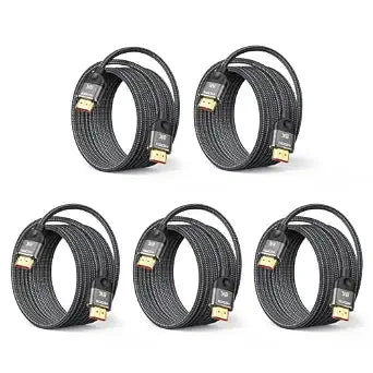 HDMI 2.1 Cable, 15FT, 5-Pack, 48Gbps, 8K@60Hz