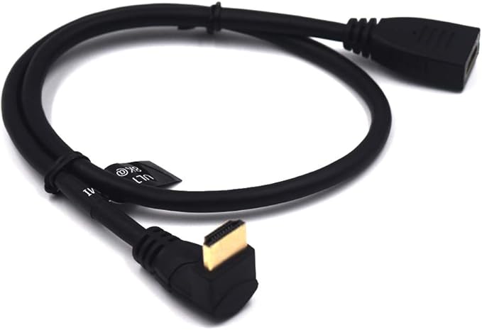2 Feet 48Gbps HDMI 8K@60Hz Extension Ultra HD Cable, Straight Female to Up Angle Male HDMI 2.1 Extender High Speed Shield Cord for Xbox TV PS4 PS5 Switch, Support 4K@120Hz, 3D Dynamic HDR