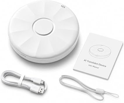 AI Language Translator Device, 165 Languages, Pearl White