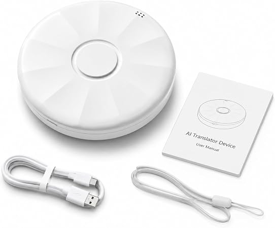 AI Language Translator Device, 165 Languages, Pearl White