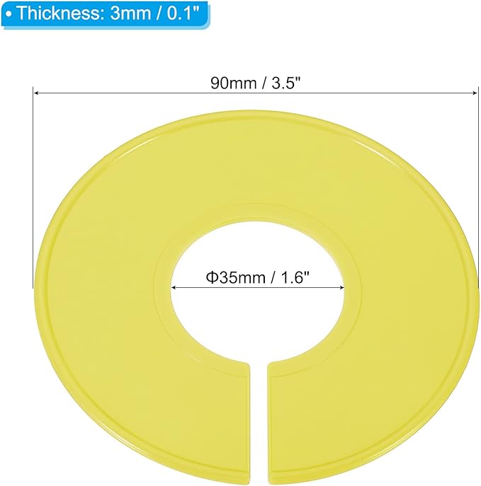 PATIKIL Clothes Dividers, 6 Pack Closet Clothing Rack Size Dividers Blank Labels Sorting Round Separator for Closet, Yellow