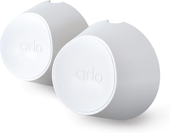 Arlo Magnetic Wall Mounts (2 Count) White, Certified Accessory, Indoor & Outdoor Use, Works Pro 3/4/5S/6, Ultra Cameras