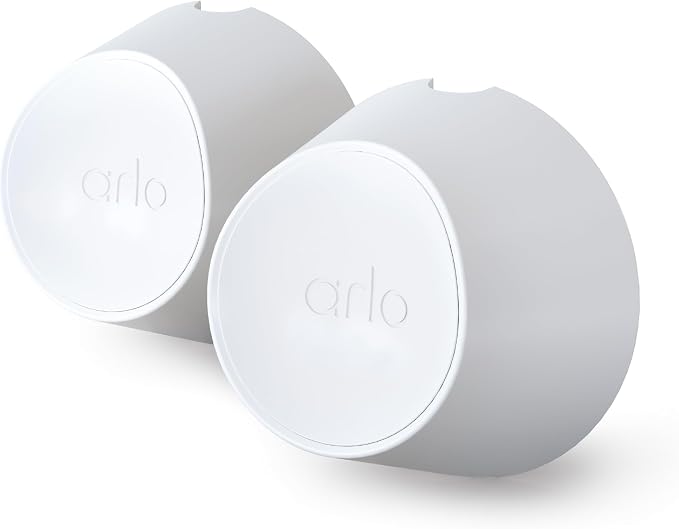 Arlo Magnetic Wall Mounts (2 Count) White, Certified Accessory, Indoor & Outdoor Use, Works Pro 3/4/5S/6, Ultra Cameras