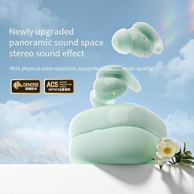 Sleep Headphones Invisible Wireless Bluetooth Sleep Earbuds for Sleepers,Two-channel Stereo Comfortable Noise Blocking Wireless Headphones for Sleeping,6H Single Use,Stable Bluetooth 5.4, White
