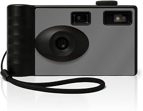 LENSY Screen Free Digital Camera | Four Built in Filters | Rechargeable, 8mp, Lightweight, Focus-Free, Auto-Flash, Easy-to-Use, Reusable, Retro Film-Style Photos (Gray)
