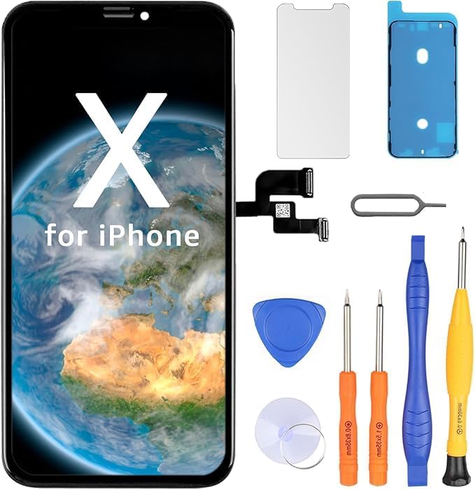 LL TRADER Screen Replacement for iPhone X 5.8‘’ LCD Display Touch Screen Digitiser with Repair Tool Kits Black Framework 2025new for USA