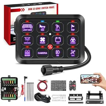 Nilight 12 Gang Switch Panel Relay System w/APP Control Automatic Dimmable