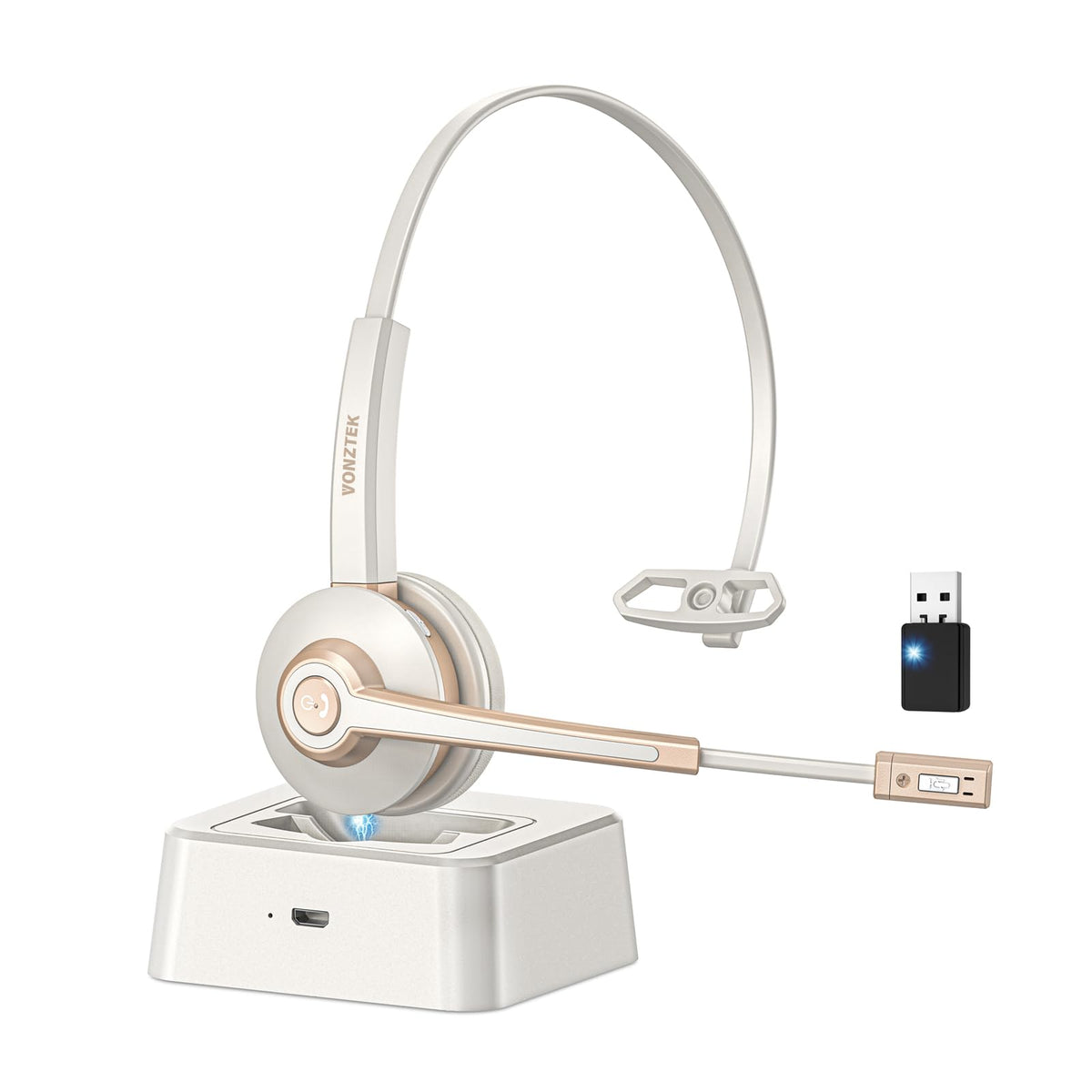 Bluetooth Headset with Microphone USB Dongle for Work