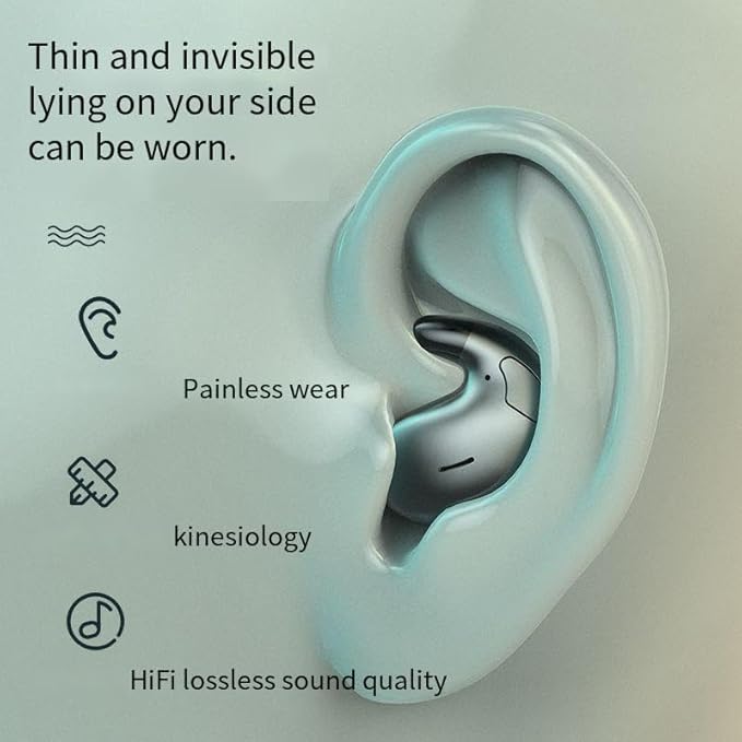 Sleep Headphones Invisible Wireless Bluetooth Sleep Earbuds for Side Sleepers,Comfortable Noise Blocking Wireless Headphones for Sleeping,Stable Bluetooth 5.2 Connection,White