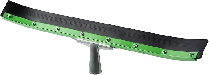 Restaurantware-SQUEEGEE ONLY: Clean Tek Professional 24 Inch Curved Floor Squeegee, 1 Broom With Rubber Blade - Handle Sold Separately, Heavy-Duty, Green Steel Wiper, Ideal For Floor, Tiles