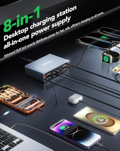8-in-1 Retractable USB-C GaN Charger for Multiple Devices - Image 4