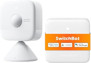 SwitchBot Smart mmWave Radar Motion Sensor, Bluetooth Presence Sensor with Dynamic Detection & Zone Positioning, Compatible with Alexa, HomeKit & Apple Home (Presence Sensor&Hub Mini Matter)