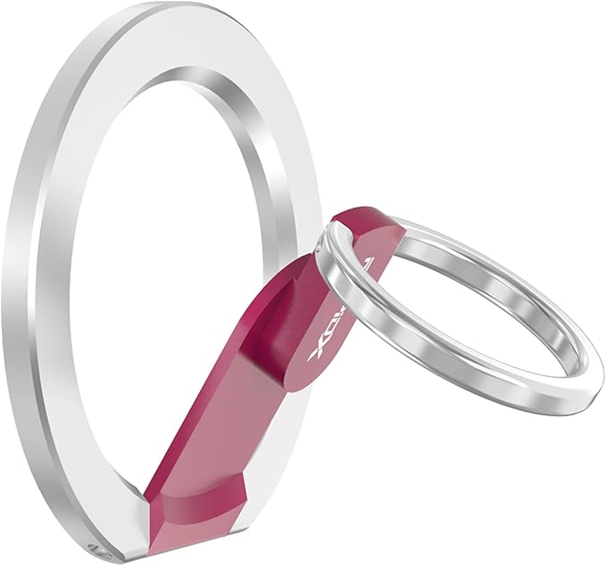 RapidX Snapo 2-in-1 Magnetic Phone Grip & Stand, Holder with Adjustable Kickstand, Compatible with iPhone 12, 13, 14 Pro, Pro Max, Mini (Pink)