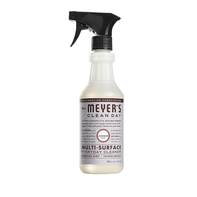 Mrs. MEYER'S Clean Day Lavender Scent Variety, 1 Room Freshener 8 OZ, 1 Liquid Dish Soap 16 OZ, 1 Liquid Hand Soap 12.5 OZ, 1 Multi-surface Cleaner 16 OZ, Lavender, 1 CT