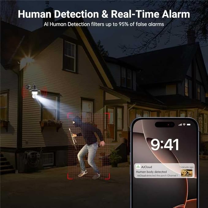 Smart Light Bulb Security Camera,5G& 2.4G WiFi Camera for Home Security,3MP& 360° PTZ Light Bulb Camera Outdoor, Smart Night Vision, AI Human Detection&Alarm, 2-Way Audio, Cloud Storage