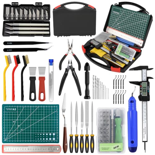 3D Printer Tool Kit, 202 Pcs 3D Printer Accessories Includes Deburring Tool, Removal Tools, Digital Caliper, Cutting Mat, Carrying Case, 3D Printing Tool Kit for Finishing, 3D Print Removing, Cleaning
