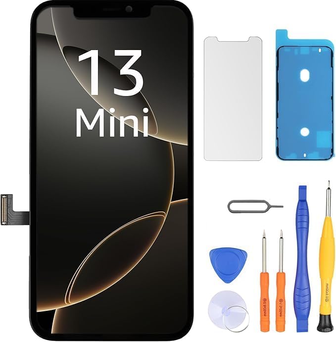 LL TRADER Screen Replacement for iPhone 13 Mini 5.4" LCD Retina Display Touch Screen Digitiser with Repair Tool Kits