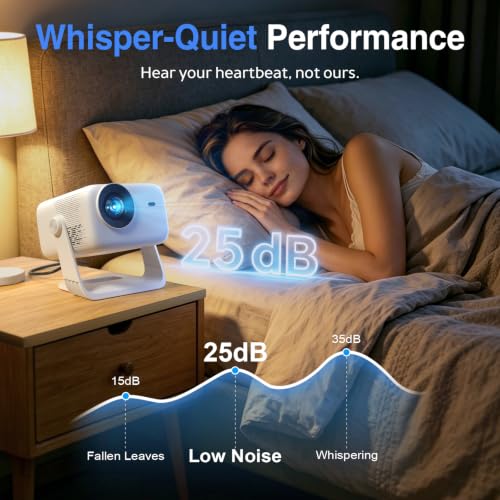 【Google TV & 3500ANSI & 4K】Smart Projector with WiFi and Bluetooth, VISSPL AI Auto Focus & Auto Keystone Portable Outdoor Overhead Projector, Movie Home Theater Gaming Projectors for Bedroom Ceiling