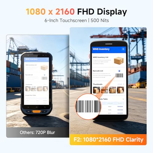 Android 15 Barcode Scanner F2, 6-Inch Handheld PDA with Zebra SE4710