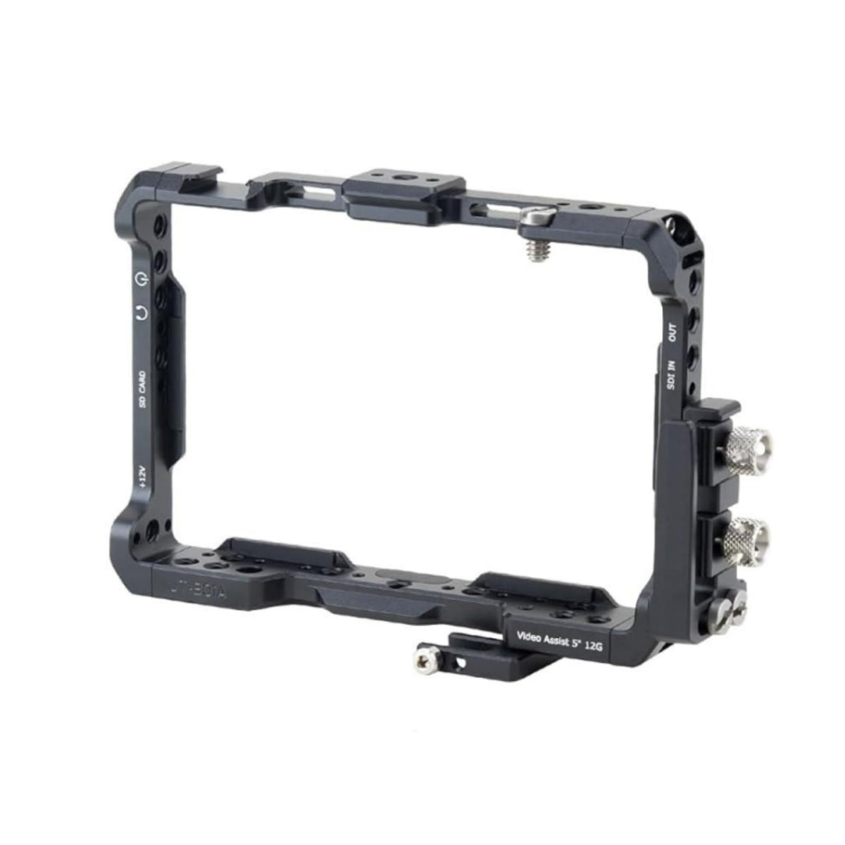 Monitor Cage for Blackmagic Video Assist 5" 12G / 3G, Nitze Cage with HDMI and USB-C Cable Clamps