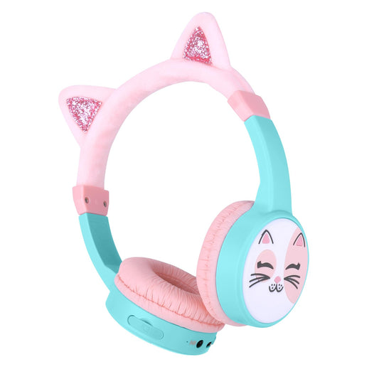 Cat Ear Kids Headphones, Bluetooth Wireless Headphones for Kids, 85dBA Volume Limited, FunShare, Girls Toddlers Children Headset for School/Learning/iPad/Travel