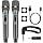 Wireless Karaoke Microphone, No Delay Handheld Microphone System with Rechargeable Receiver, Suitable for Singing, Teaching, Church, Weddings, and DJ Events (Black, 2 Microphone)